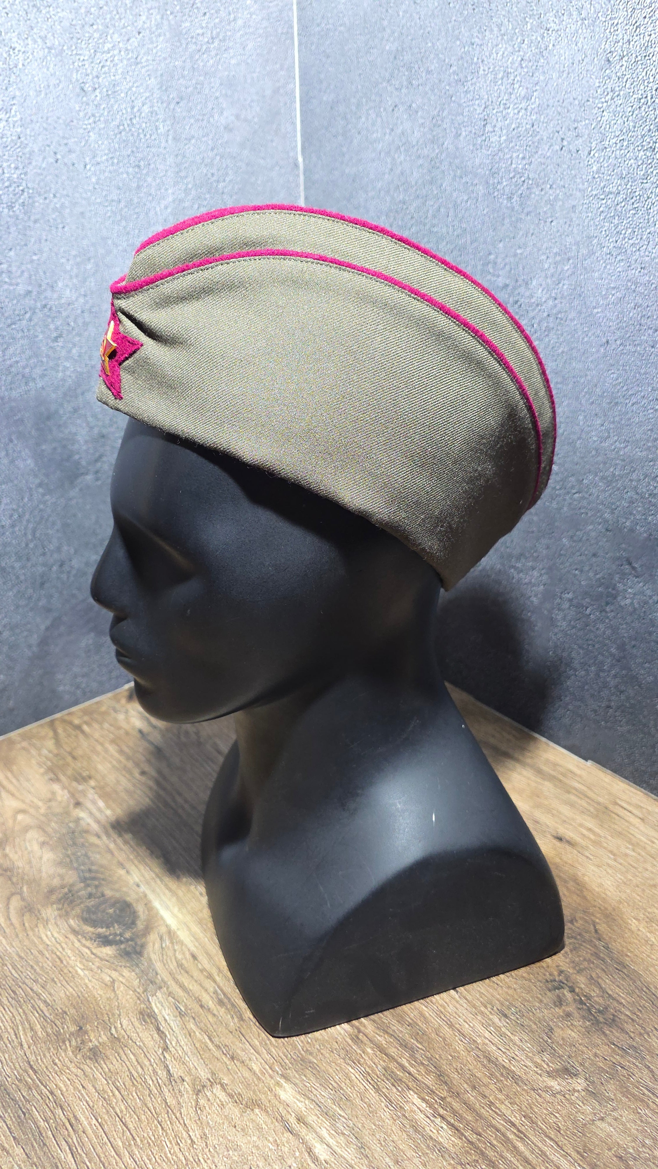 Vintage USSR RKKA 1935 Pattern Khaki Wool Pilotka Cap