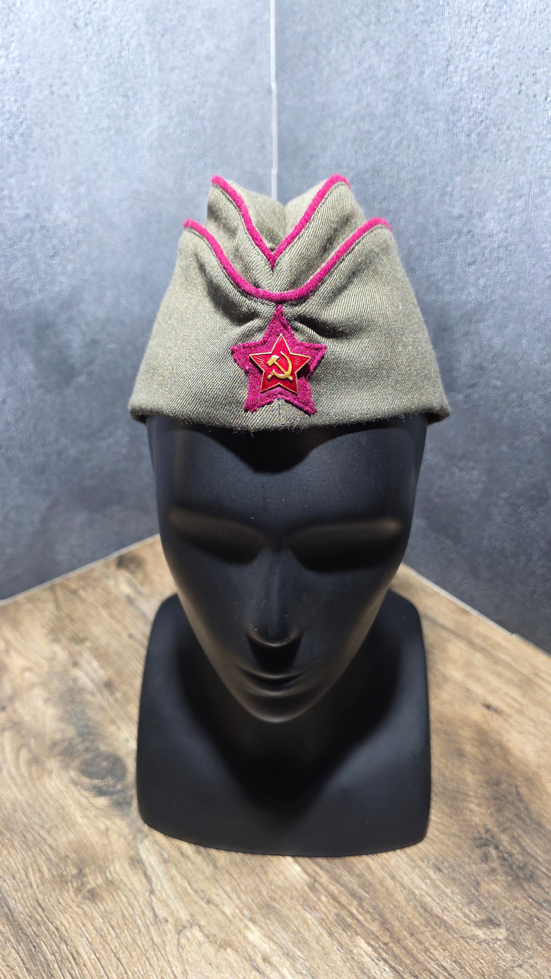Vintage USSR RKKA 1935 Pattern Khaki Wool Pilotka Cap