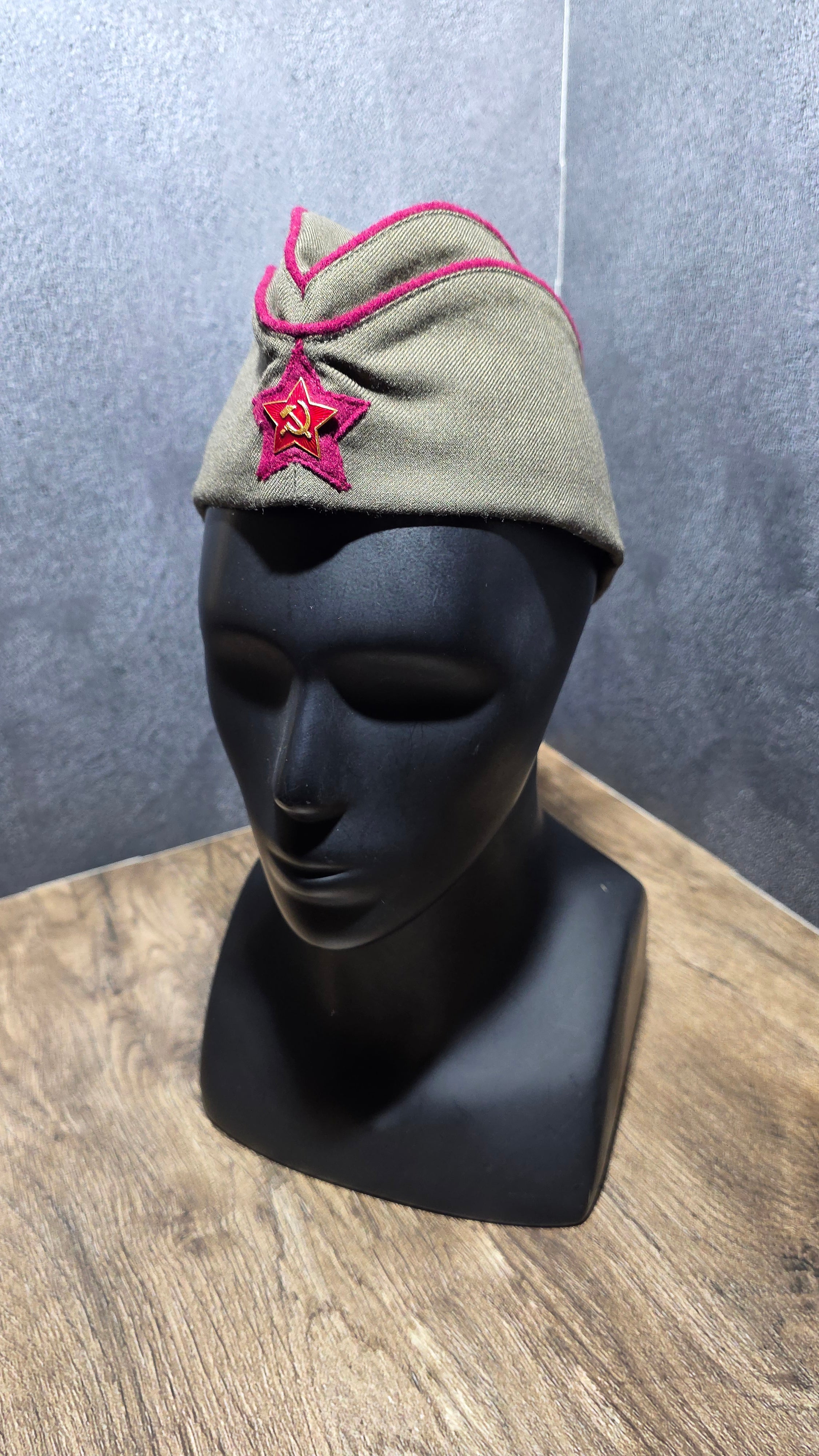 Vintage USSR RKKA 1935 Pattern Khaki Wool Pilotka Cap
