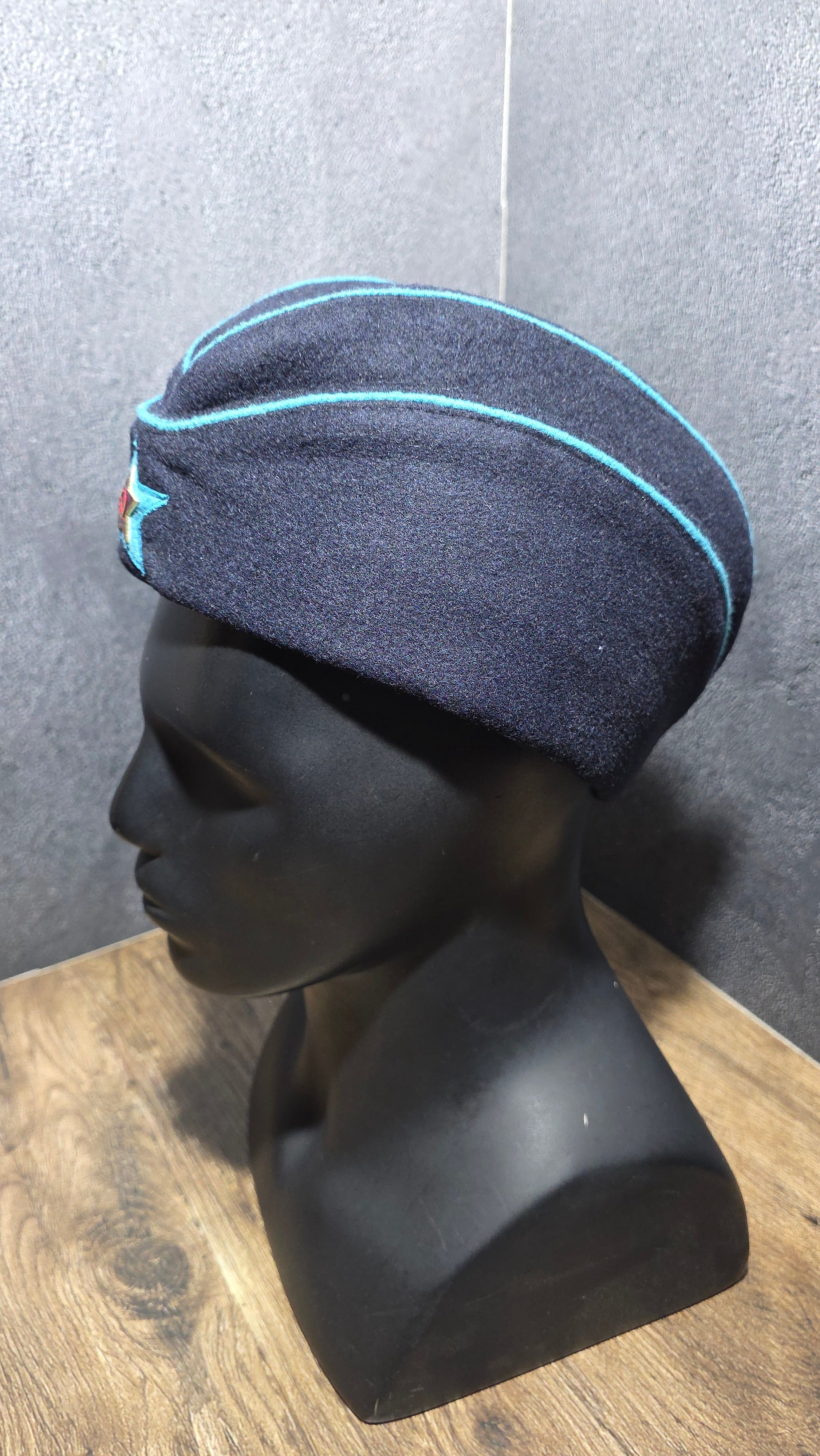 Vintage USSR RKKA VVS 1935 Pattern Blue Wool Pilotka Cap