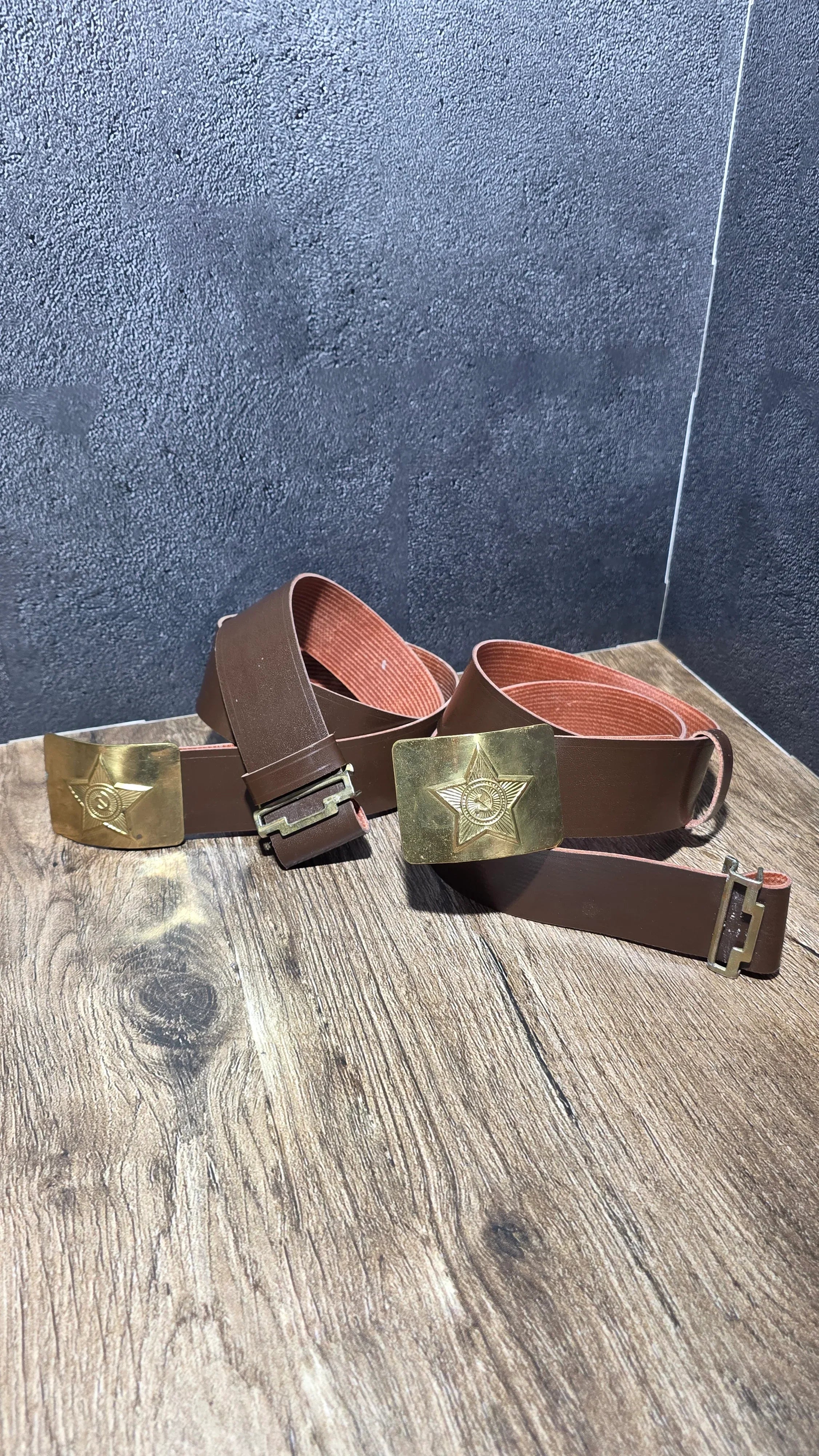 Vintage USSR Soviet Kirza Belt with Brass Buckle - Legend Returns Vintage