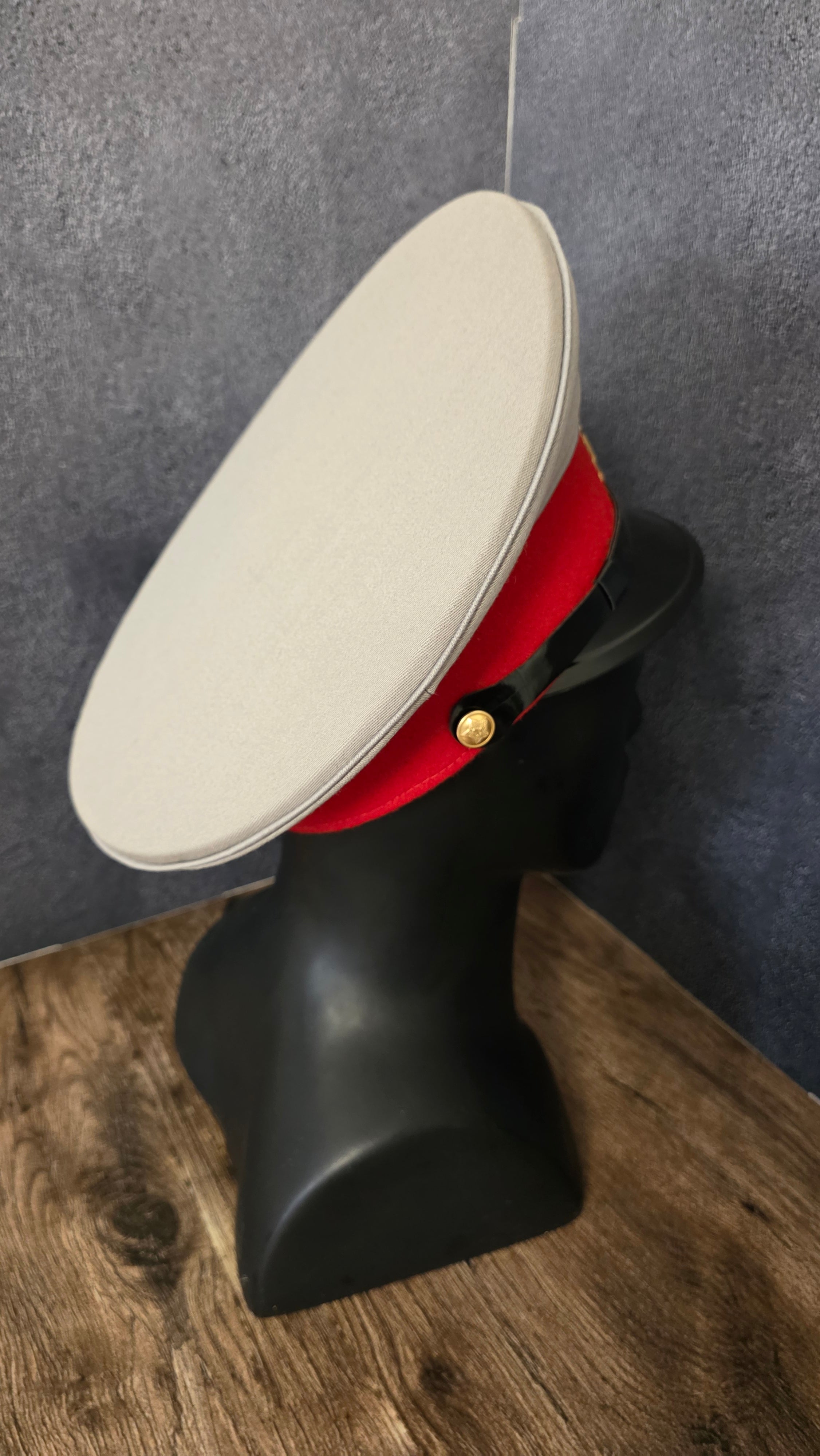 Vintage USSR Suvorov Cadet Visor Cap White Crown Red Band Soviet School Hat